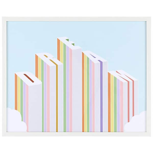SAFAVIEH Rainbow Aspirations Framed Mixed Media Abstract Wall Art 4 in. x 19 in.