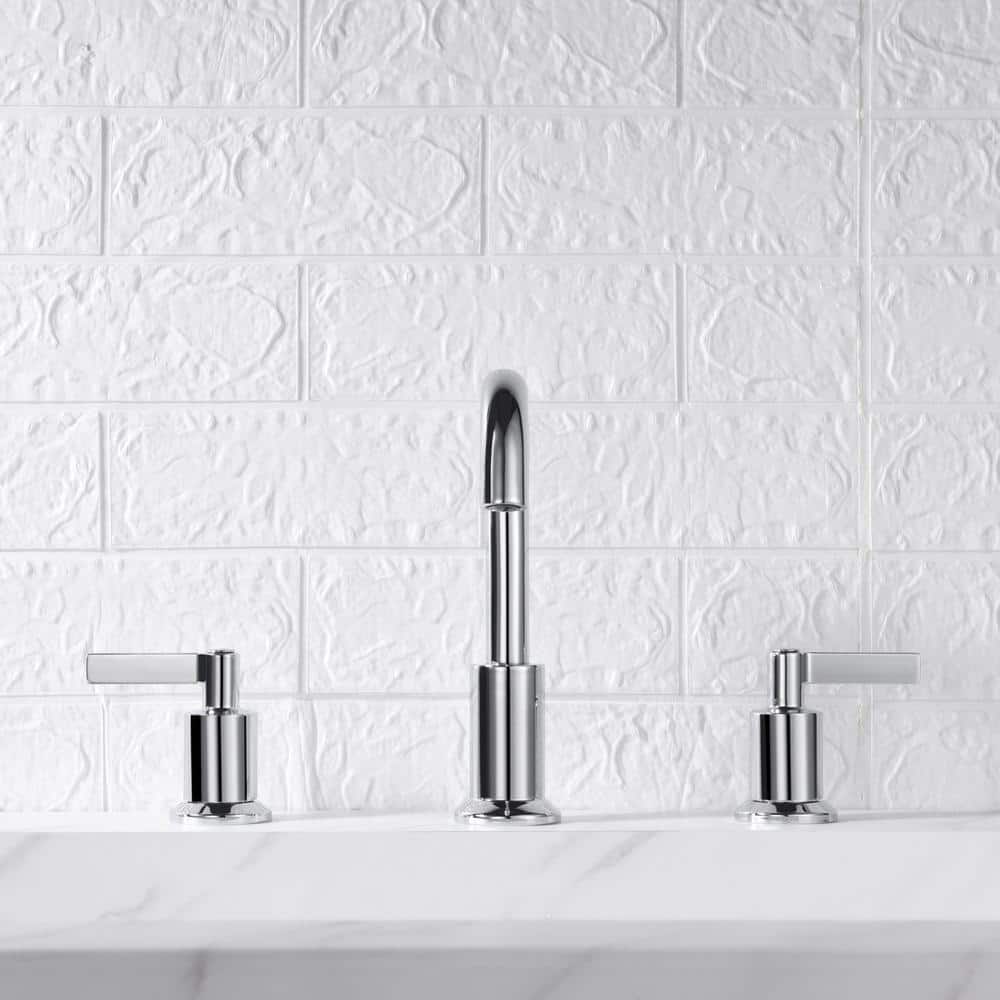 Polished Chrome 8'' Widespread 2-Handle Bathroom Faucet