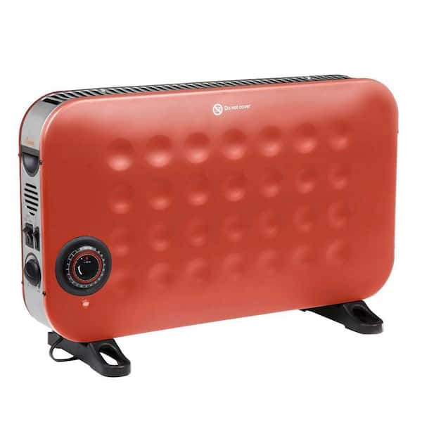 Crane 1500-Watt Convection Portable Heater with Timer and Fan, Red