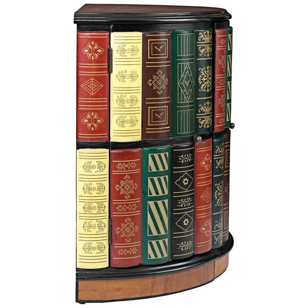 Nettlestone Multi-Colored Faux Book Library Console Desk with Drawer