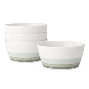 Colorscapes Layers Sage 6 in., 25 fl. oz. Porcelain Cereal Bowls, (Set of 4)