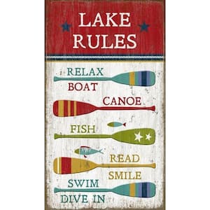 Charlie Vintage Boat Oars Lake Rules Wood Wall Art