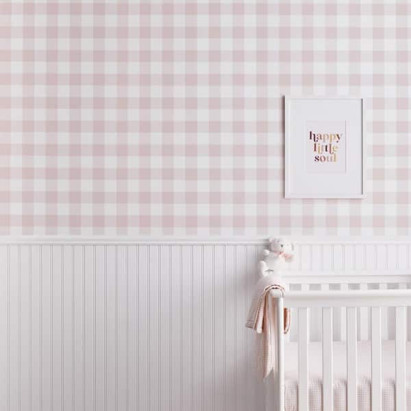 Gingham Pink Peel and Stick Removable Wallpaper Panel (covers approx. 26 sq. ft.)