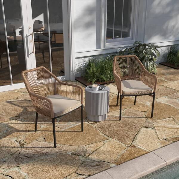 brown aluminum patio chairs