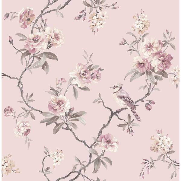 Fine Decor 56.4 sq. ft. Chinoiserie Pink Floral Wallpaper