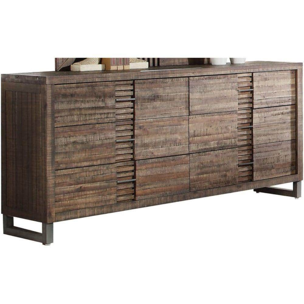 Benjara 17.99 In. Brown 6-Drawer Wooden Dresser Without Mirror BM185878 ...