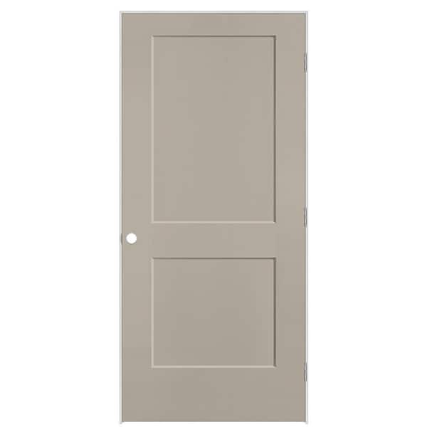 Masonite 36 in. x 80 in. 2-Panel Logan Left-Hand Solid Core Smoked Tan Molded Composite Single Prehung Interior Door