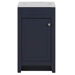 Lilley 18.25 in. W x 16.68 in. D Bath Vanity in Deep Blue with Cultured Marble Vanity Top in White with Integrated Sink