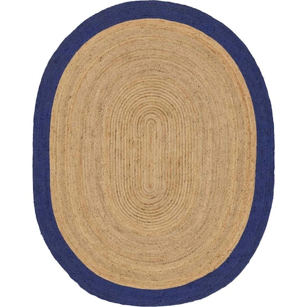 Unique Loom Braided Jute Goa Natural 8' 0 x 10' 0 Area Rug