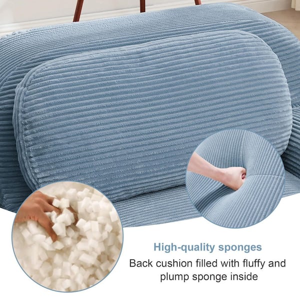 Homy Casa SMZO 117.3 in. Rolled Arm 3-Piece Corduroy Modular