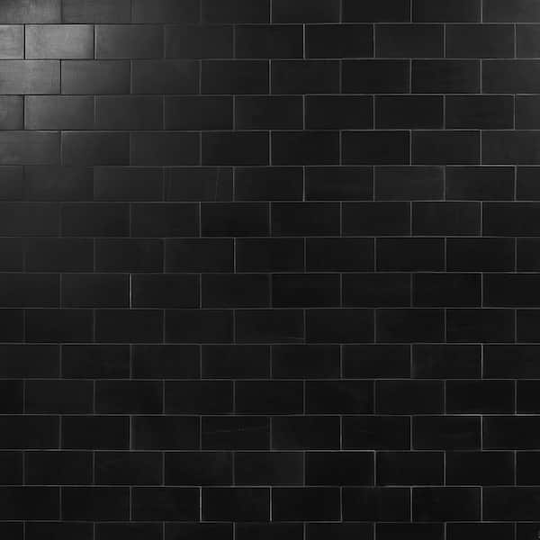 Blackout Nero Marquina 3 in. x 6 in. Honed Marble Floor and Wall Tile (5 sq. ft./Case)