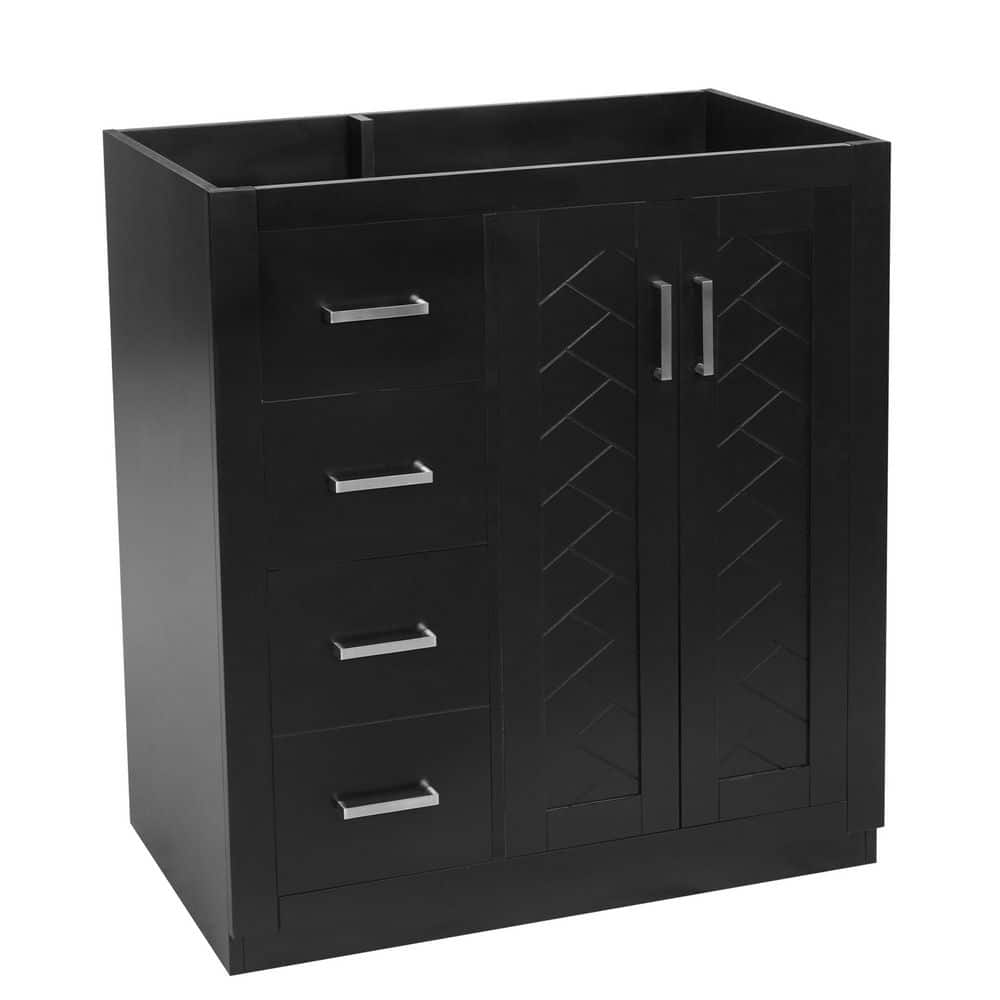29.5 in. Bath Vanity Cabinet without Top in Black Unassembled, Contains 3 Drawers & Soft Closing Doors price history on PriceWatchPro