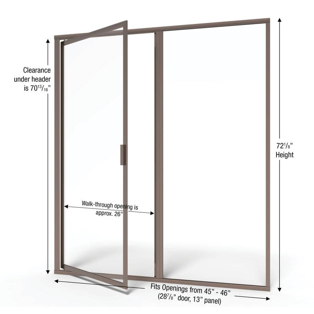Deluxe 46" Oil Rubbed Bronze Framed Shower Door with Clear Glass