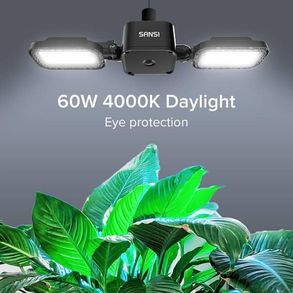 SANSI 310-Watt Equivalent Black Indoor Full Spectrum E26 LED Grow Light 4000K Daylight for 2 ft. x 3 ft. Growing