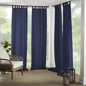 Blue Solid Tab Top Room Darkening Curtain - 52 in. W x 108 in. L