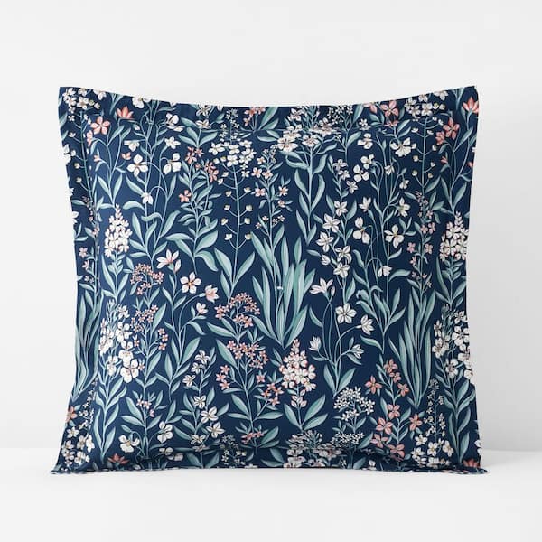 Company Cotton Julienne Mini Floral Mini Floral Navy Cotton Percale Euro Sham