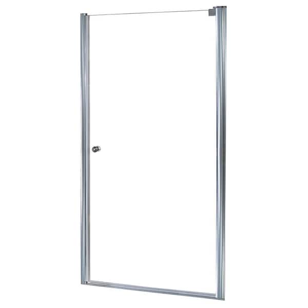 CRAFT + MAIN Cove 22.5 in. to 24.5 in. x 72 in. Semi-Framed Pivot Shower Door in Silver with 1/4 in. Clear Glass