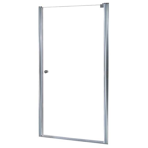 CRAFT + MAIN Cove 34.5 in. x 72 in. Semi-Framed Pivot Shower Door in Silver with 1/4 in. Clear Glass