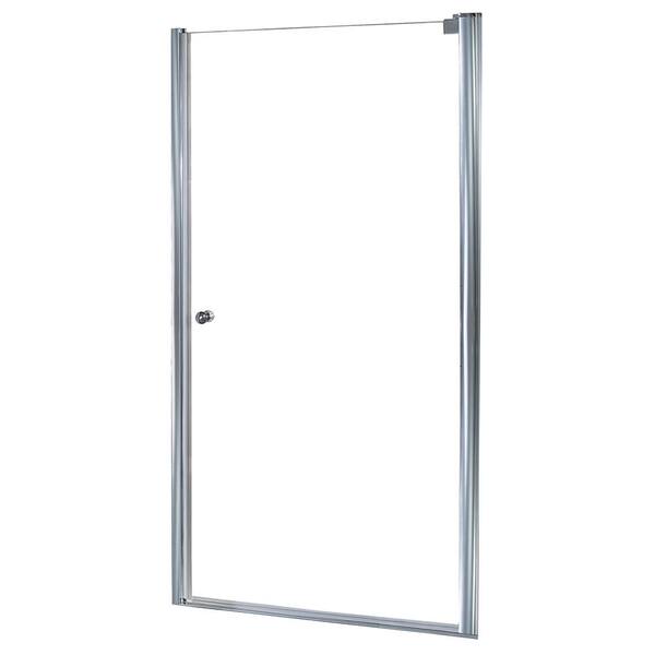 Foremost Cove 24.5 in. to 26.5 in. x 72 in. Semi-Framed Pivot Shower Door in Silver with 1/4 in. Clear Glass