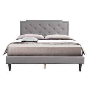 Deb Light Gray Adjustable Queen Panel Bed
