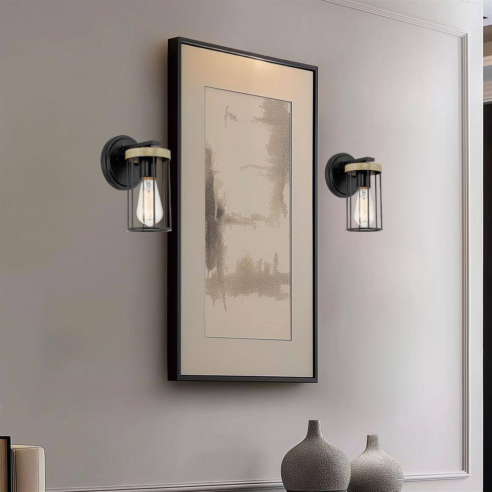Dayton 9" Black Metal Cage Wall Sconce