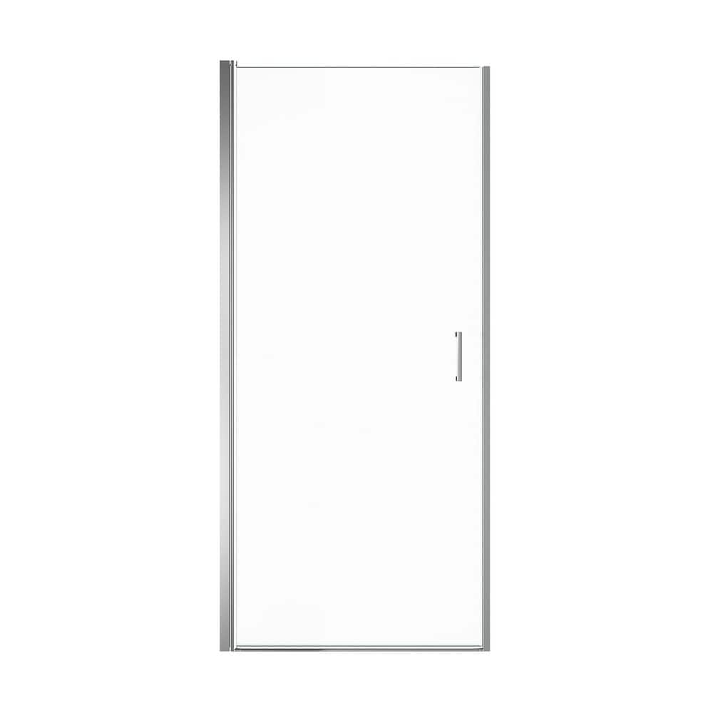 30 in. W x 72 in. H Pivot Semi-Frameless Shower Door in Chrome Finish with Clear Tempered Glass price history on PriceWatchPro