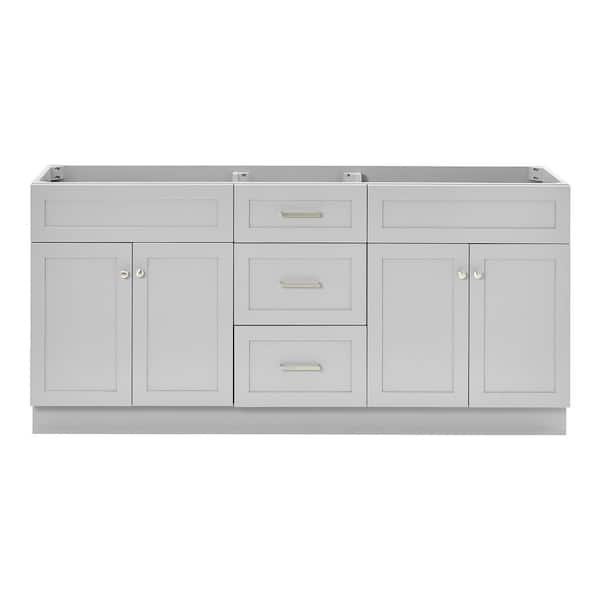 Hamlet 72 in. W x 21.5 in. D x 34.5 in. H Double Freestanding Bath Vanity Cabinet without Top in Gray