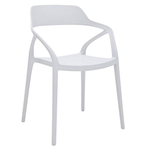 Benjara White Finish Side Dining Chair with Indoor Outdoor (Set of 4)