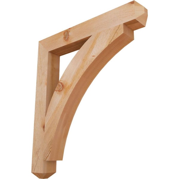 Ekena Millwork 4 in. x 34 in. x 30 in. Western Red Cedar Thorton Craftsman Rough Sawn Bracket