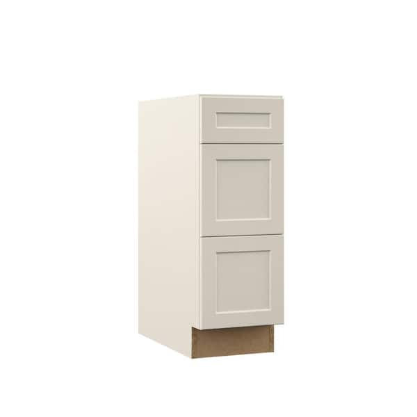 Hampton Bay Designer Series Melvern 12 in. W x 24 in. D x 34.5 in. H Assembled Shaker Drawer Base Kitchen Cabinet in Cloud