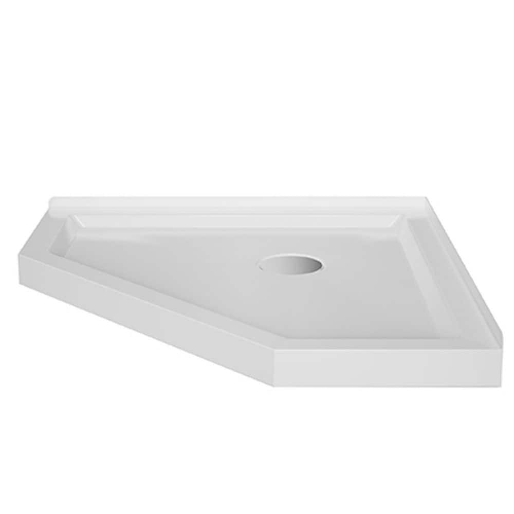 36 in. L x 36 in. W x 3.5 in. H ABS Corner Shower Pan Base in White with Center Drain price history on PriceWatchPro