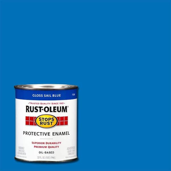 Rust-Oleum Stops Rust 1 qt. Protective Enamel Gloss Sail Blue Interior/Exterior Paint (2-Pack)