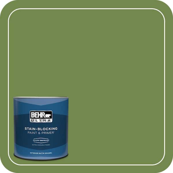 BEHR ULTRA 1 qt. Home Decorators Collection #HDC-SM14-2 Green Suede Extra Durable Satin Enamel Interior Paint & Primer