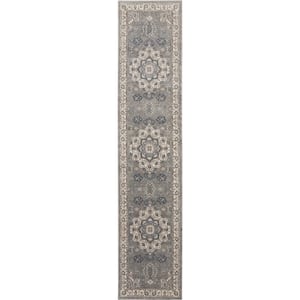 Concerto Gray/Ivory 2 ft. x 10 ft. Persian Vintage Kitchen Runner
