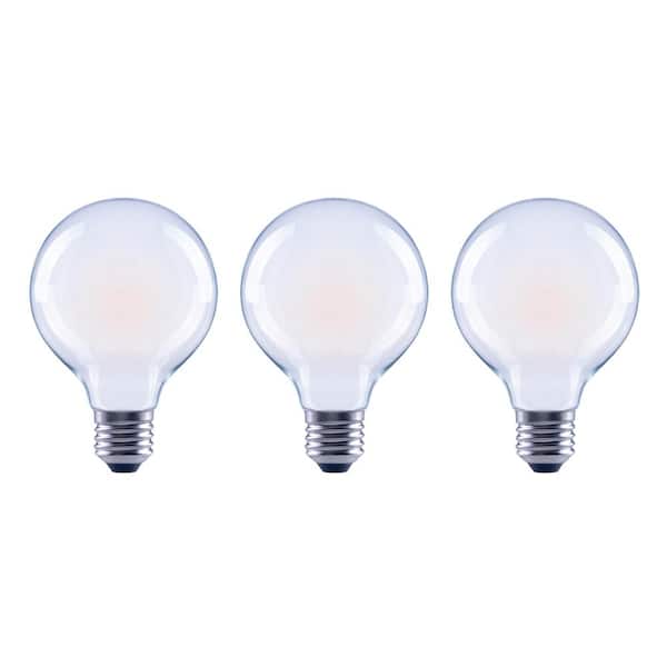 EcoSmart 60-Watt Equivalent G25 Globe Dimmable ENERGY STAR Filament LED Frosted Vintage Light Bulb Soft White (3-Pack)