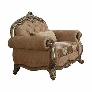 Amelia 42 in. Brown Linen Arm Chair