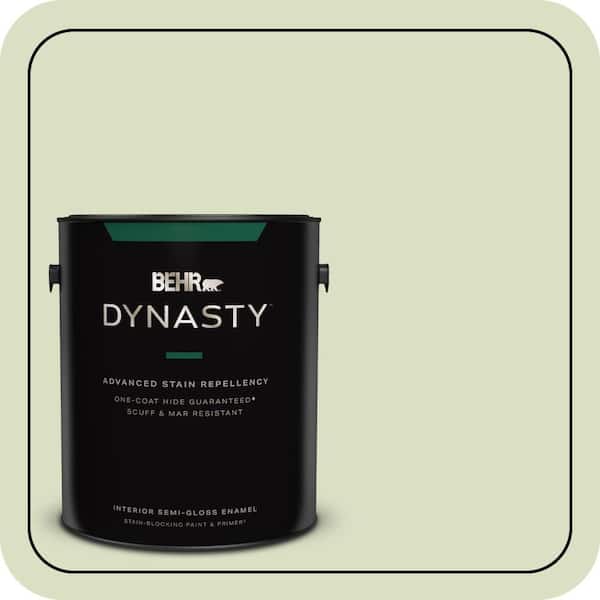 BEHR DYNASTY 1 gal. #MQ3-47 Airy Green One-Coat Hide Semi-Gloss Enamel Interior Stain-Blocking Paint & Primer
