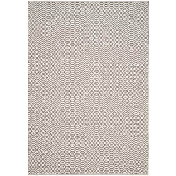SAFAVIEH Montauk Ivory/Gray 4 ft. x 6 ft. Solid Geometric Striped Area Rug