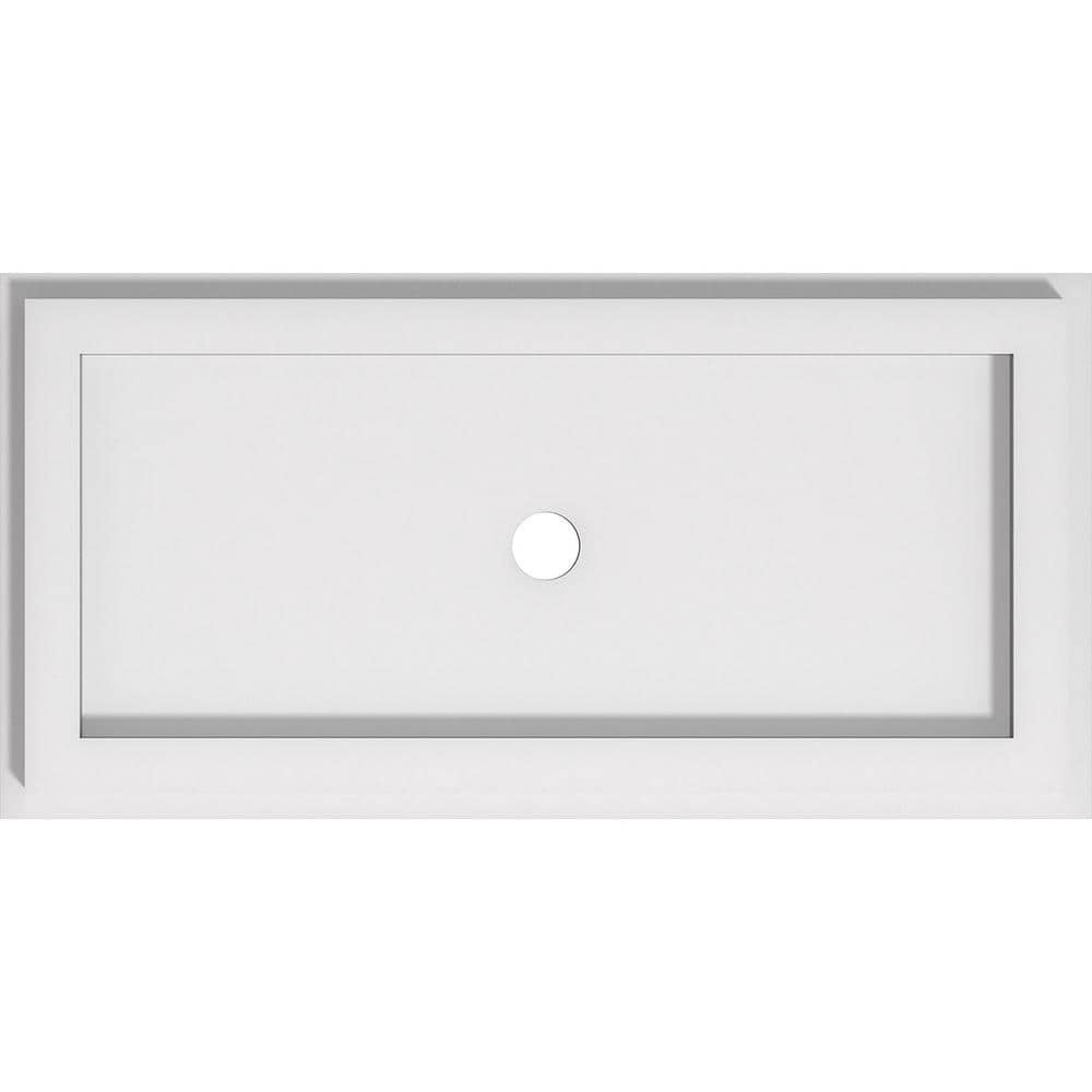 16" White PVC Rectangle Contemporary Ceiling Medallion