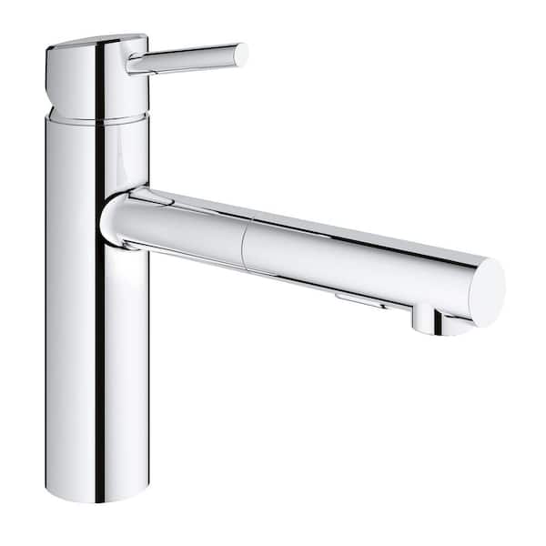 GROHE Concetto Single-Handle Pull-Out Faucet in StarLight Chrome 31453001 - The Home Depot