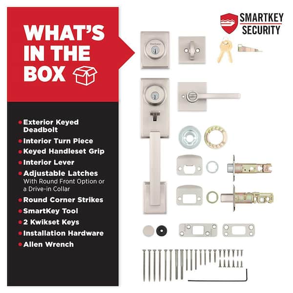 Kwikset Peralta Satin Nickel Single Cylinder Door Handleset with