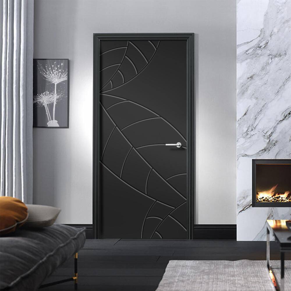 Black Hollow Core MDF Interior Slab Door with Smooth Finish
