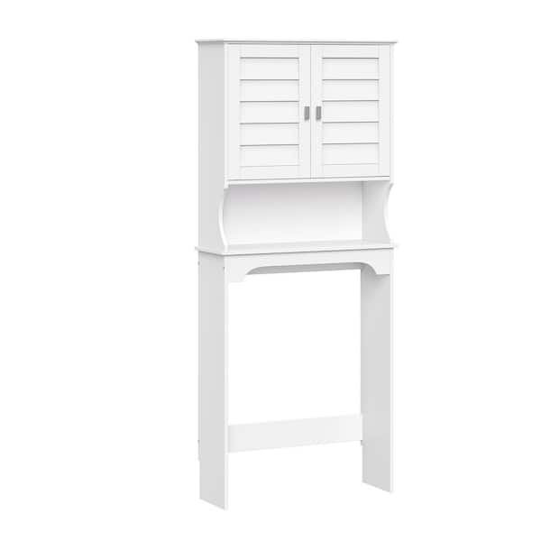RiverRidge Home Brookfield 27.38 in. W x 64.38 in. H x 9.25 in. D White MDF Over-the-Toilet Storage