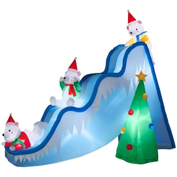 National Tree Company 7.3 ft. Inflatable Holiday Fun Slide