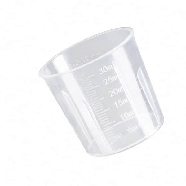 Clear 10-Pack BPA-Free Plastic Graduated Measuring Cups 30ml 1 oz. Dual Scale for Kitchen Resin Crafts