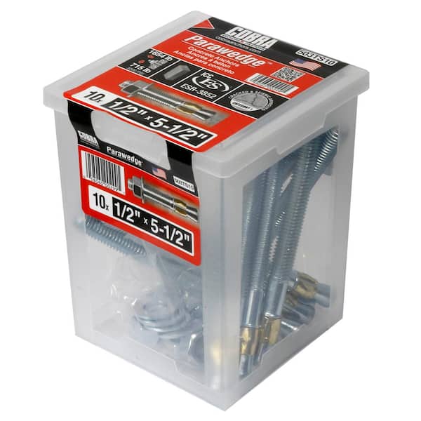 Cobra Anchors 1/2 in. x 5-1/2 in. Anchor (10-Pack)