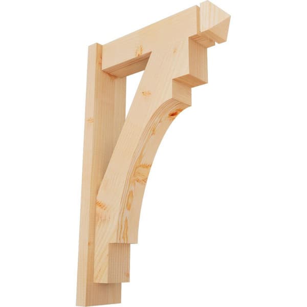 Ekena Millwork 6 in. x 32 in. x 20 in. Douglas Fir Merced Arts and Crafts Smooth Outlooker