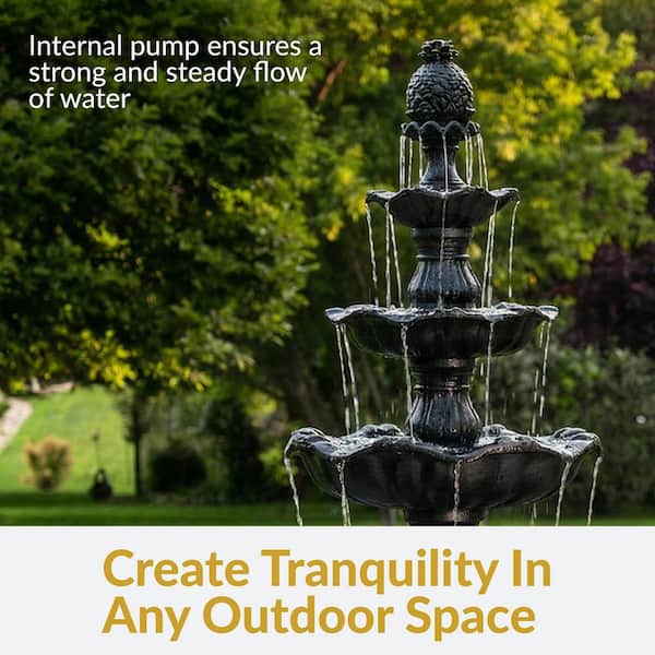 Sunnydaze 4-Tier Electric Powered Grand Courtyard Fountain in
