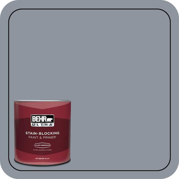 BEHR ULTRA 1 qt. #750F-4 Raging Sea Extra Durable Flat Interior Paint & Primer