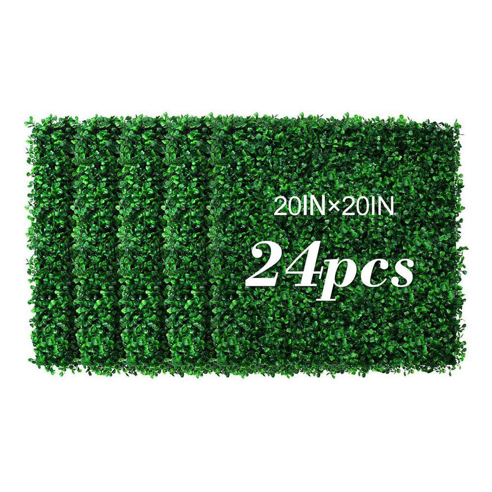 20 in. x 20 in. Green Artificial Boxwood Hedge Privacy Wall Panel PE Material Landscape Supply 24-Piece price history on PriceWatchPro